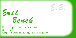 emil benek business card
